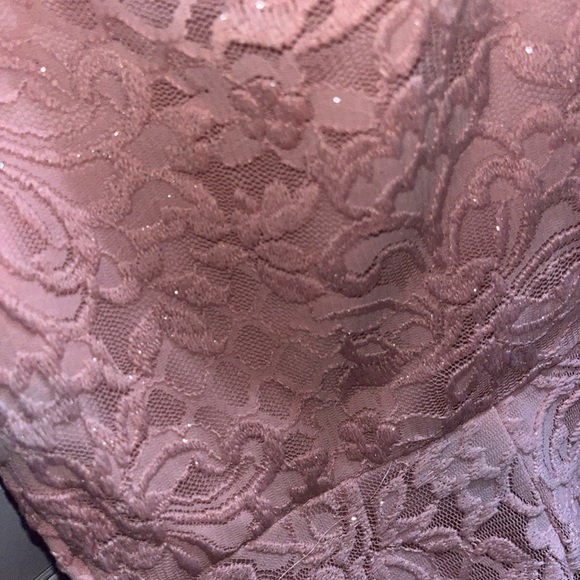 PINK SPARKLE OFF THE SHOULDER DRESS - Picture 4 of 4